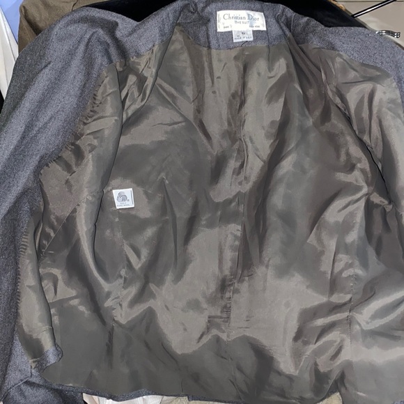 Vintage Christian Dior blazer 6 gray black velvet collar wool business corpcore - Picture 10 of 13